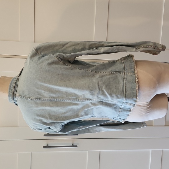 Marithe Francois Girbaud Light Blue Fitted Jean Jacket Size M - Picture 4 of 7